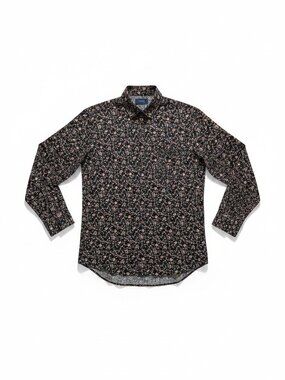 Silver Stone Collection Modern Fit Men's Floral Button Down Shirt Medium